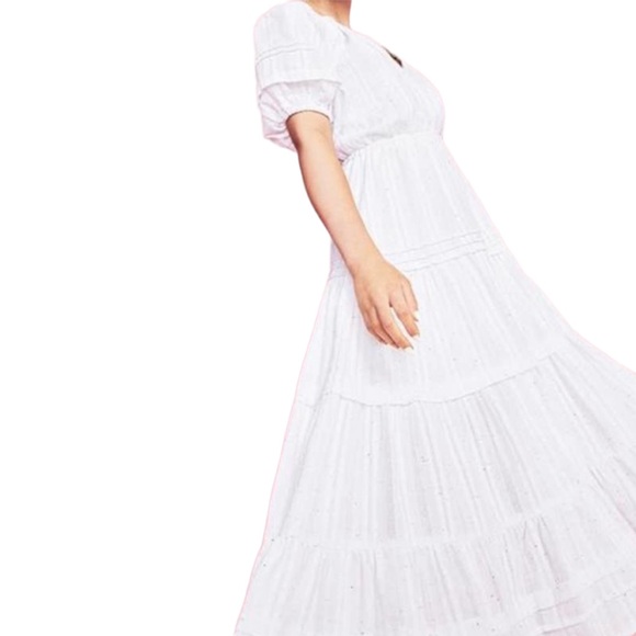 Betsey Johnson Boho White Confetti Tiered Prairie Dress - Picture 1 of 14